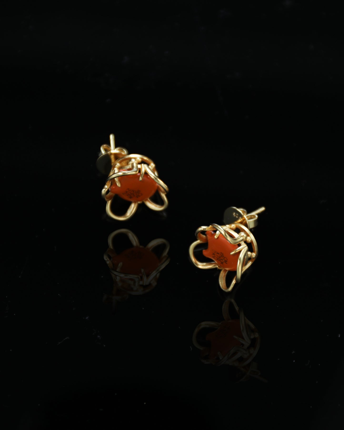 Meta Blossom Earrings 18ct Gold Plated silver