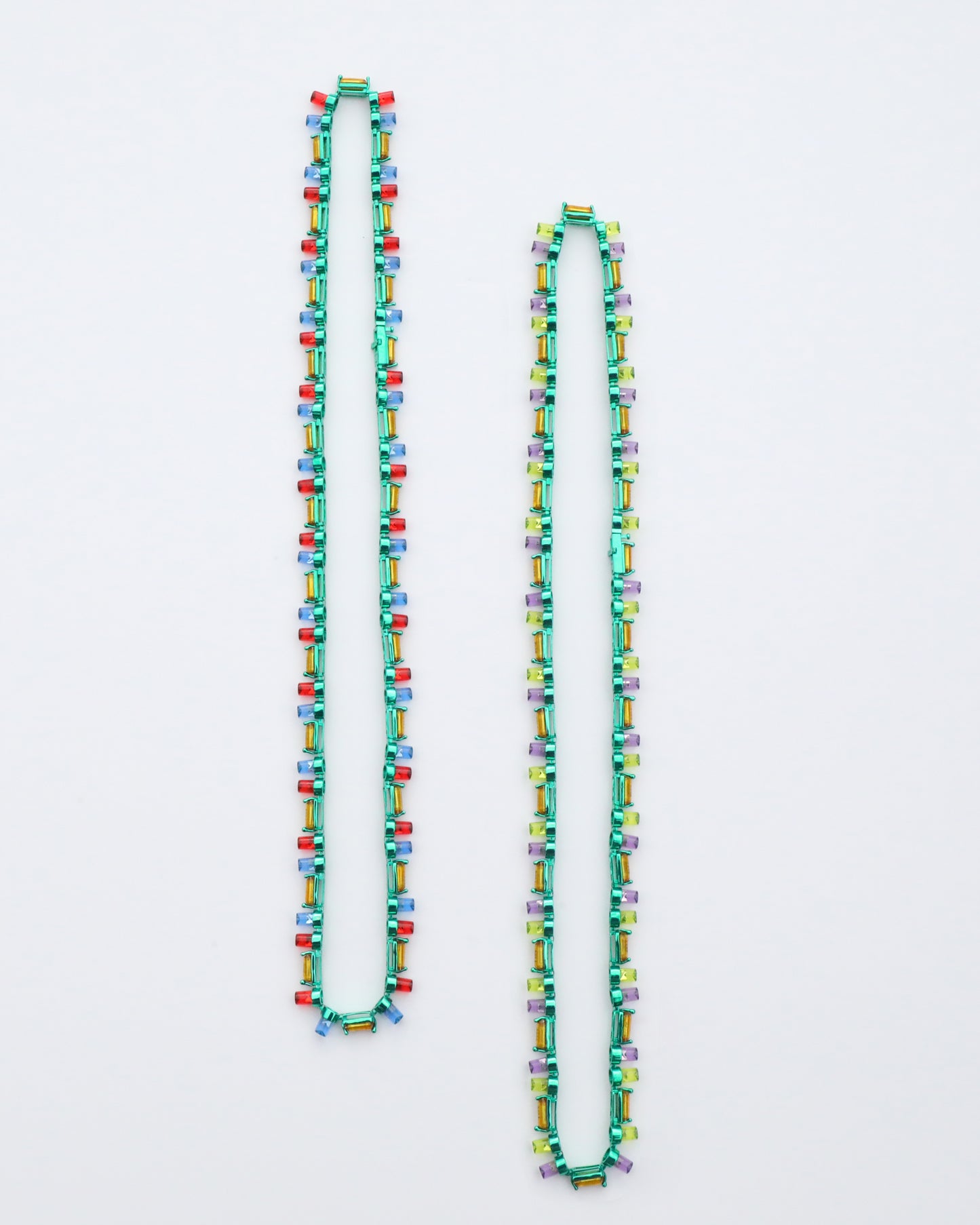 Futuristic Orchard Long Necklace with LED in Silver