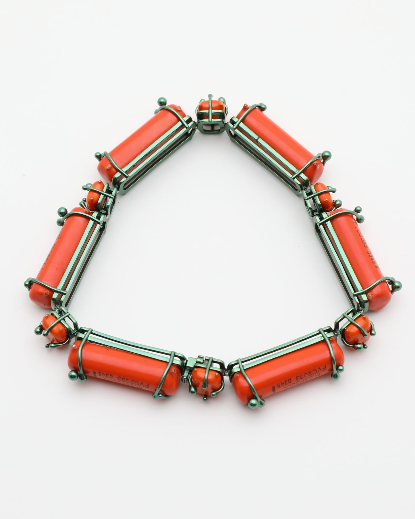 Compressed Choker and Necklace in Silver with E-waste