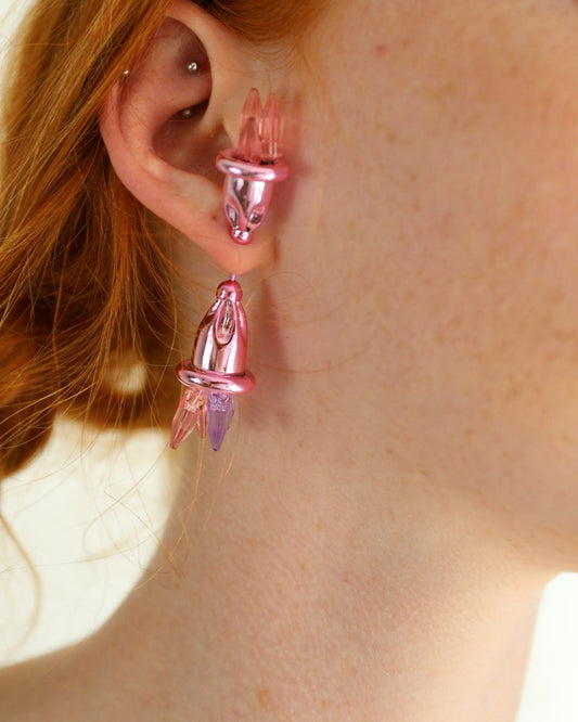 Phygital Wanderlust Pink Earring or Brooch