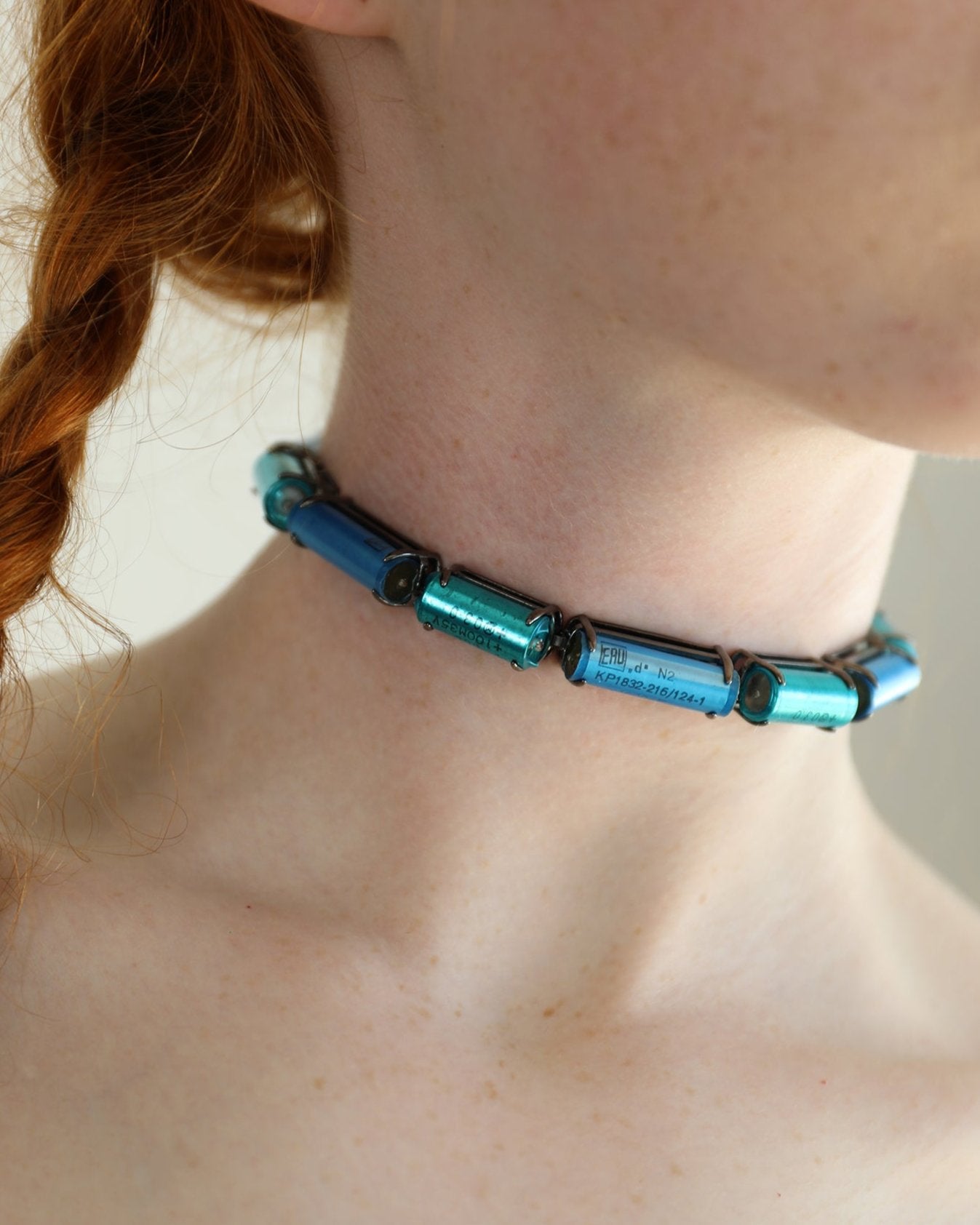 Slanguage Choker in Silver with E-waste