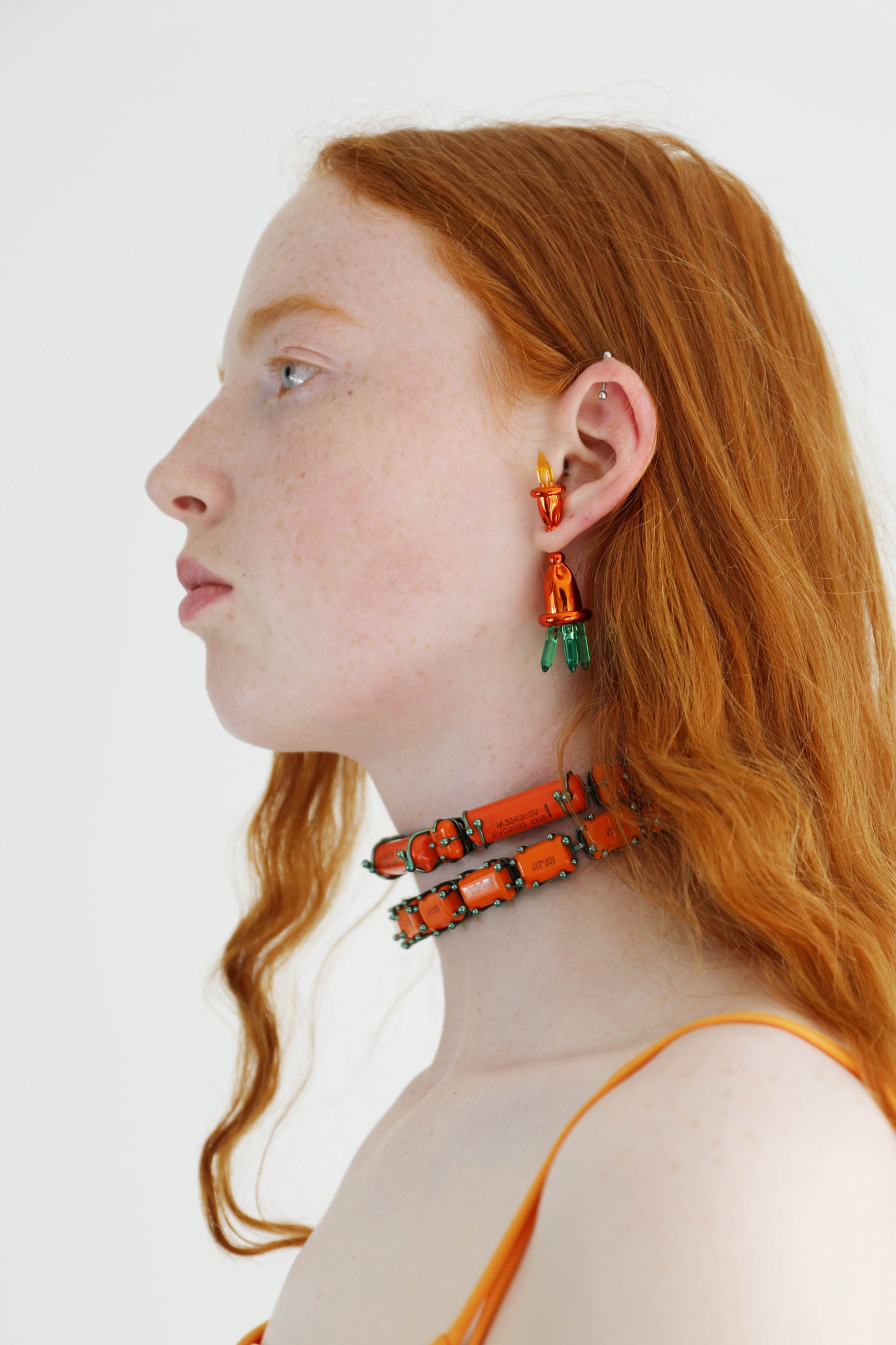 Phygital Wanderlust Orange Earring or Brooch