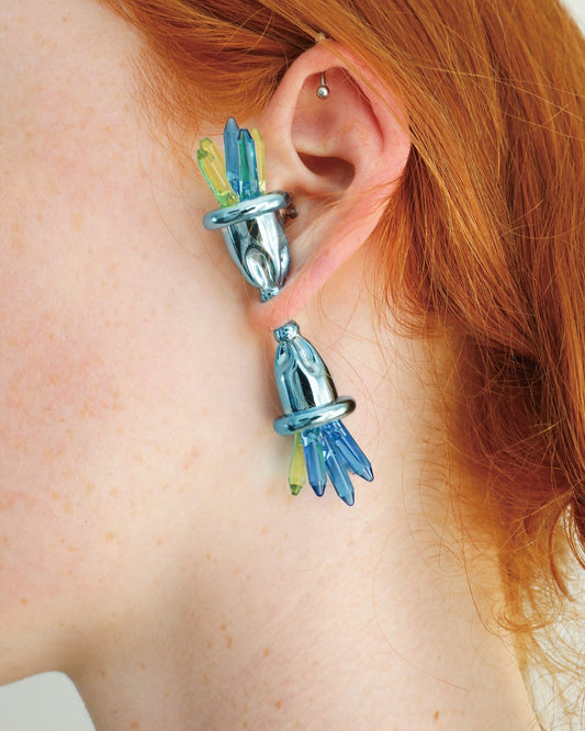 Phygital Wanderlust Blue Single Earring or Brooch