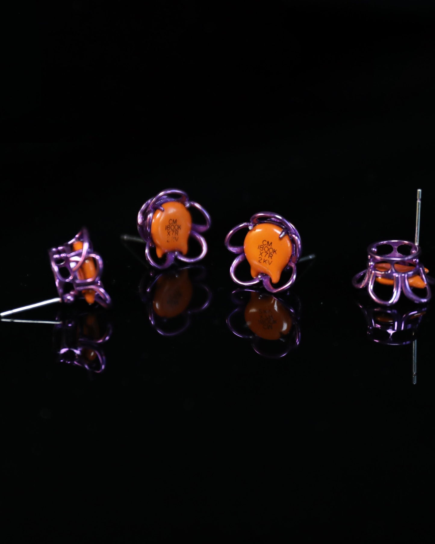 Meta Blossom Purple Earrings
