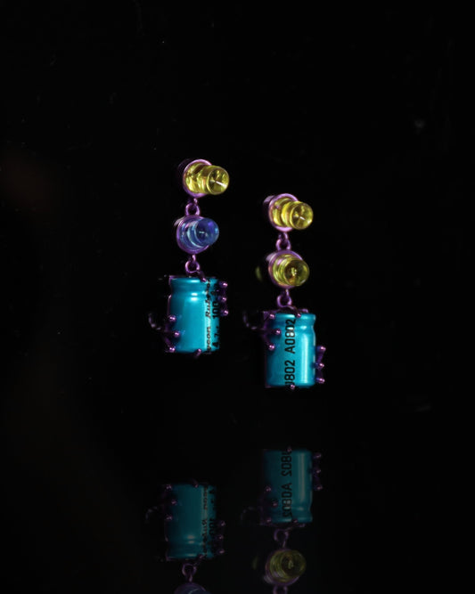 Baccata Purple Earrings in Sterling Silver