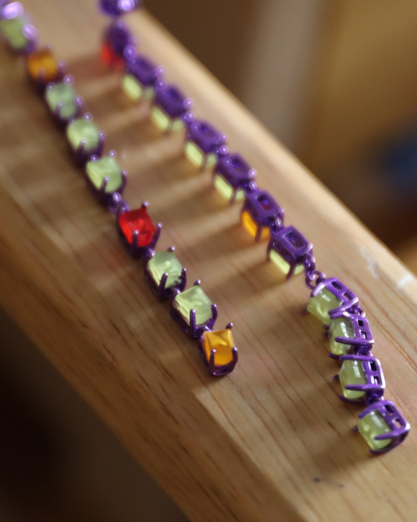 Twilight Maze Purple Earrings in recycled silver with LED