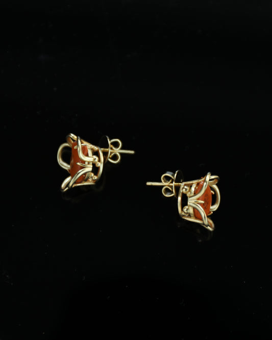 Meta Blossom Earrings 18ct Gold Plated silver