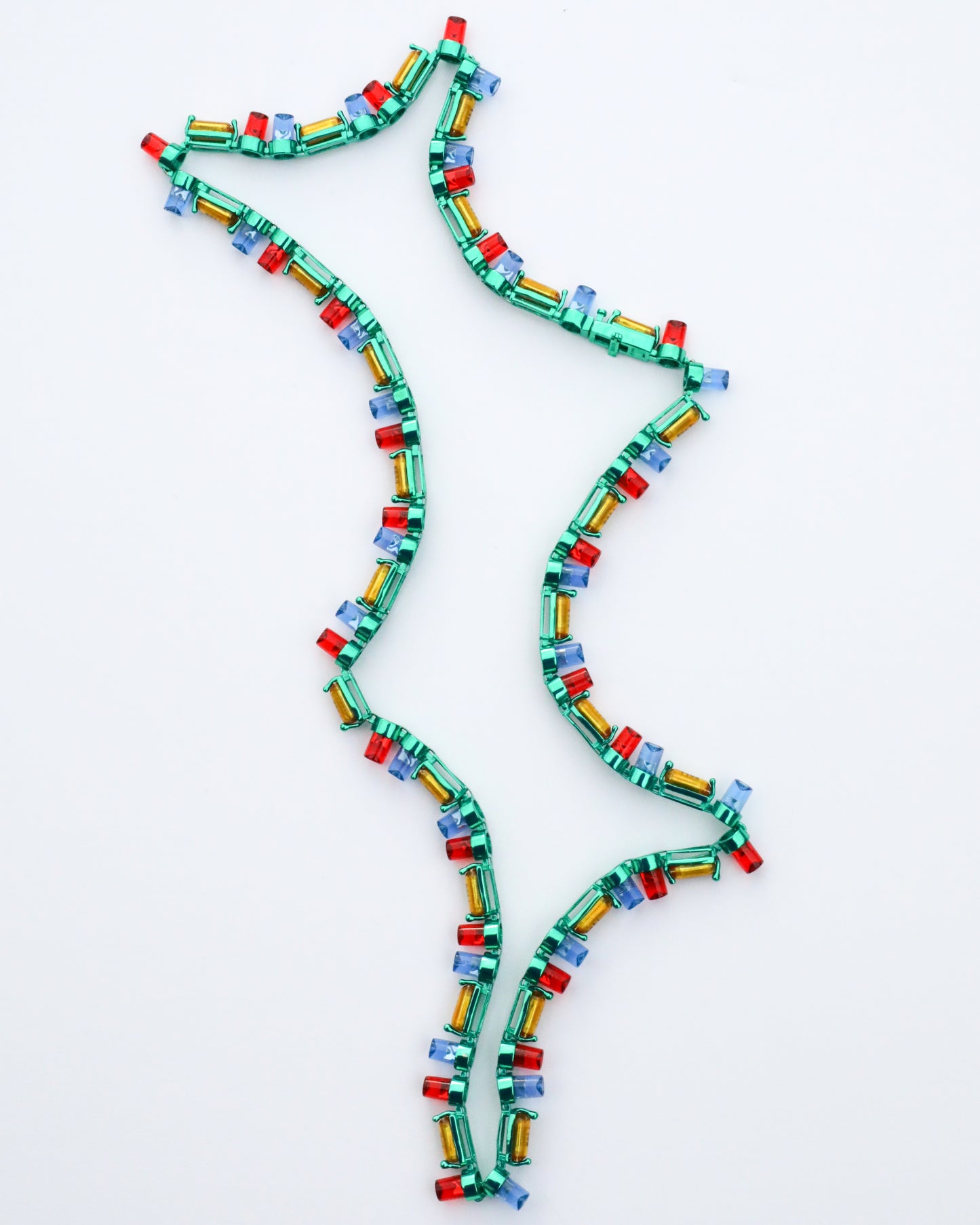 Futuristic Orchard Long Necklace with LED in Silver
