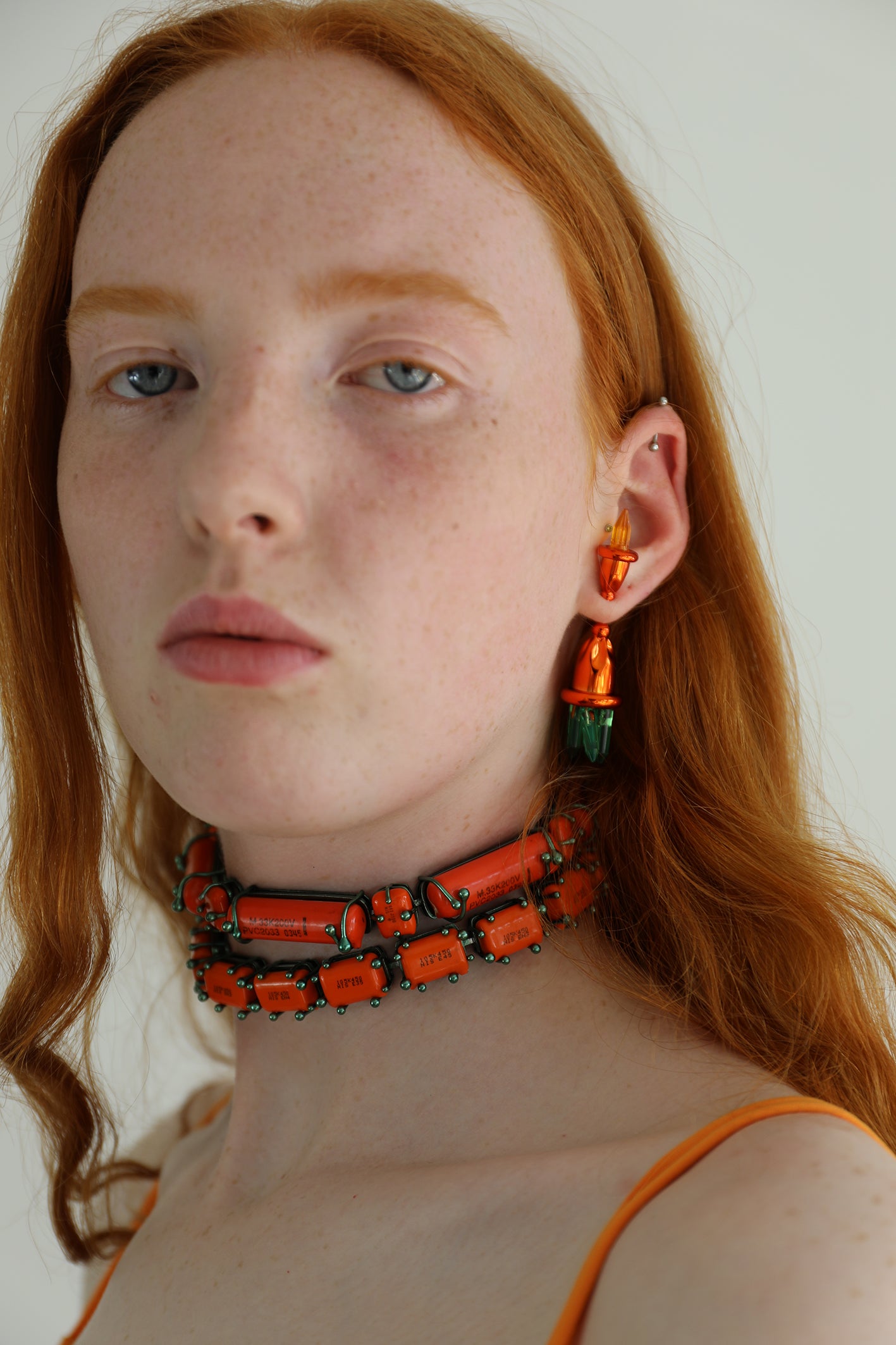 Phygital Wanderlust Orange Earring or Brooch