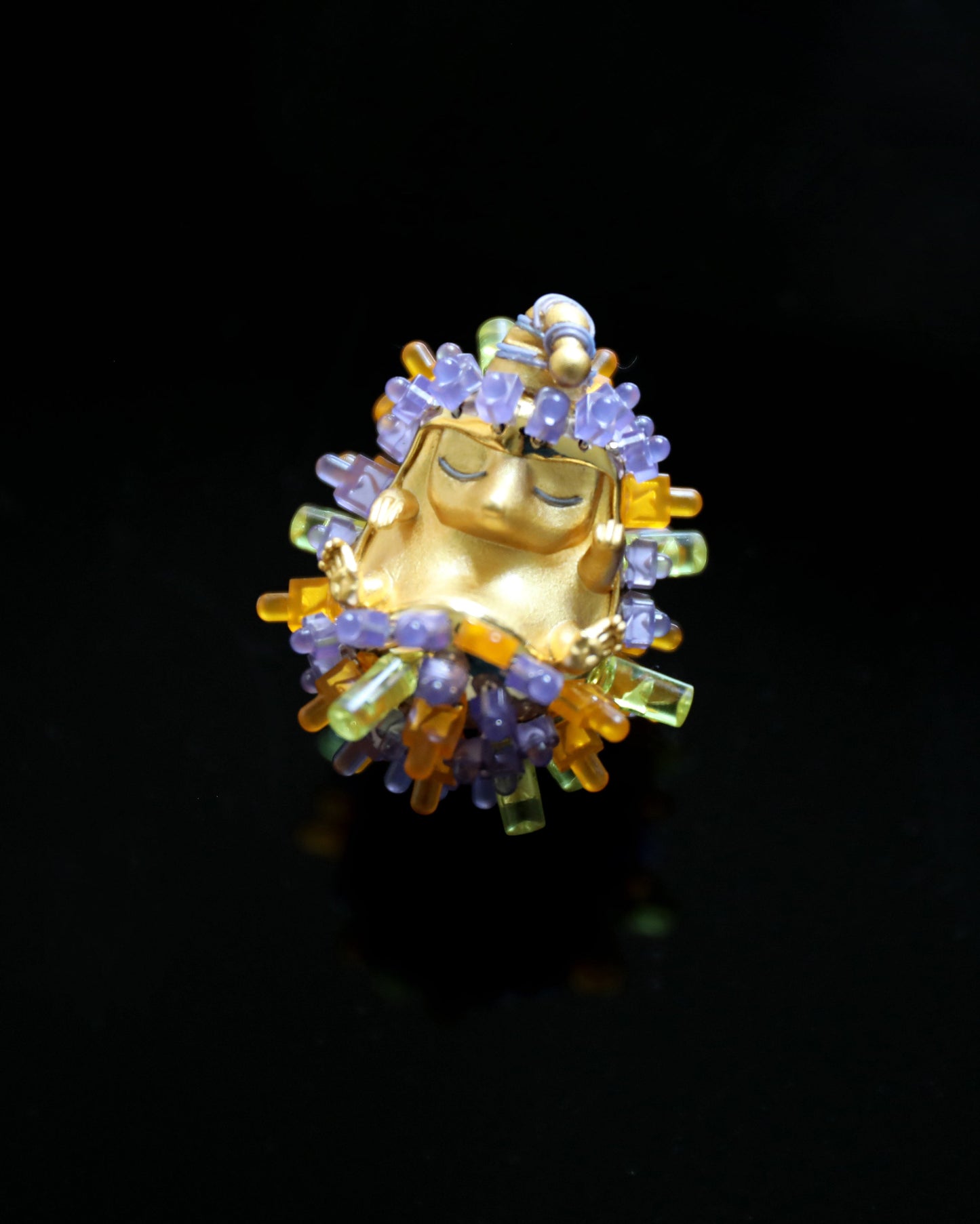 Snoozing Hedgehog in 24ct gold plated