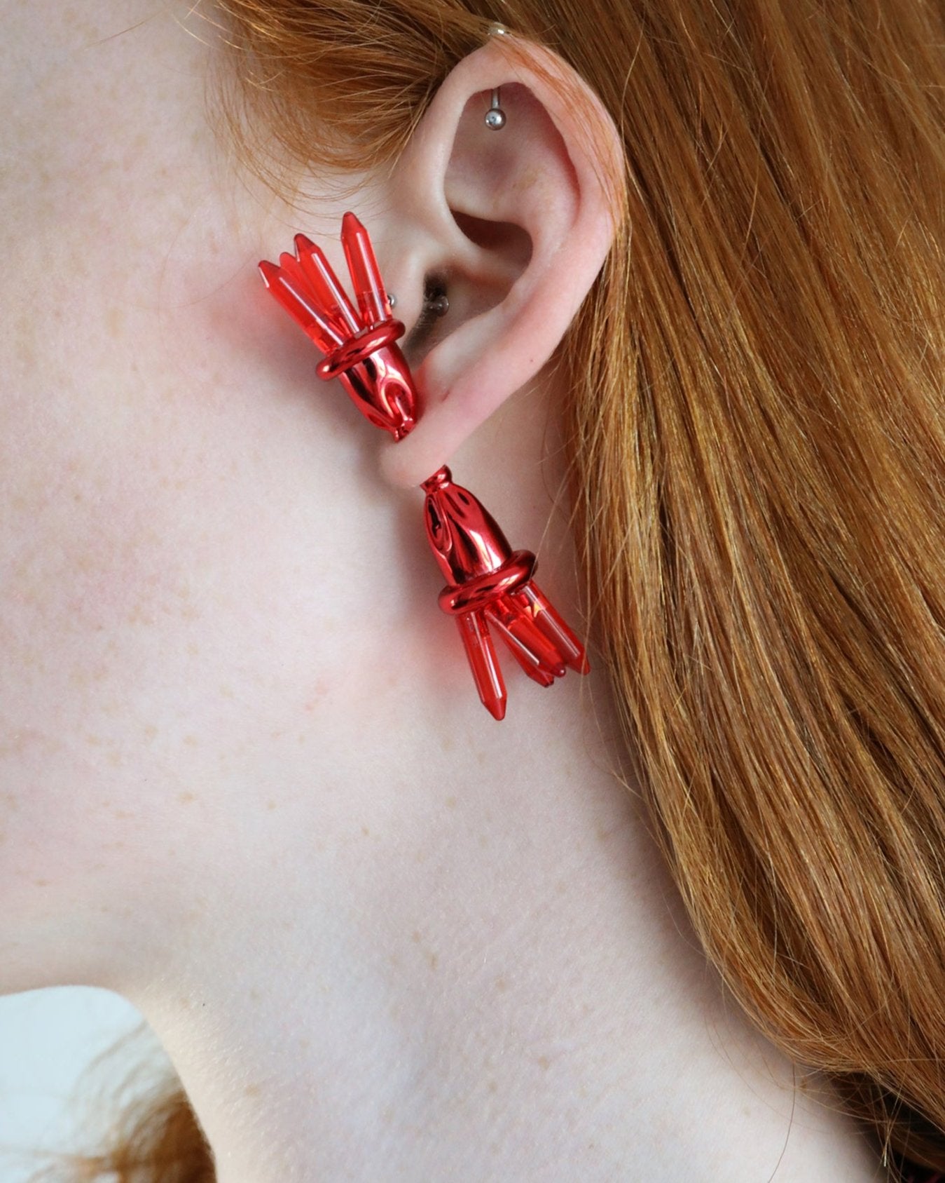 Phygital Wanderlust Red Earring or Brooch