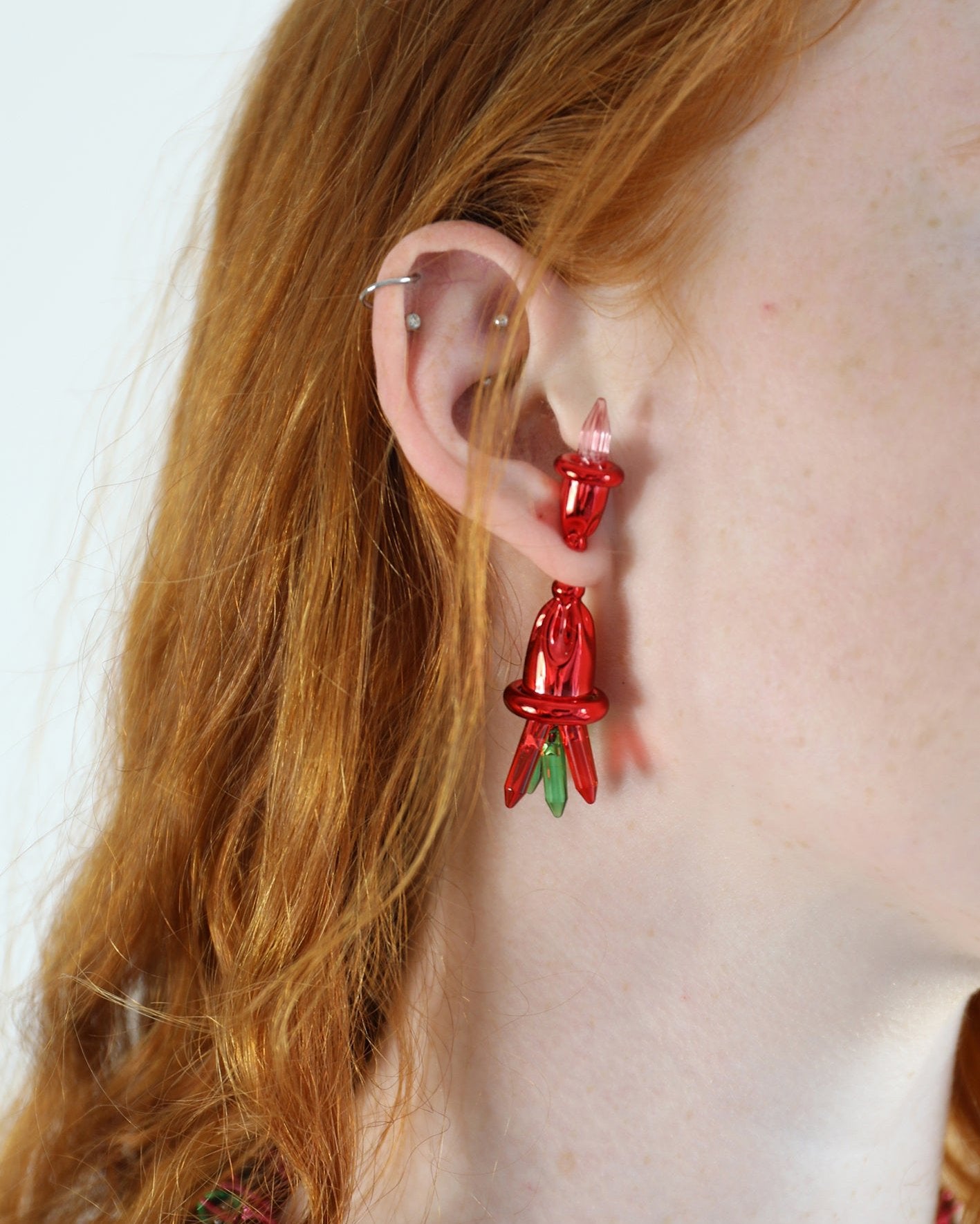 Phygital Wanderlust Red Earring or Brooch
