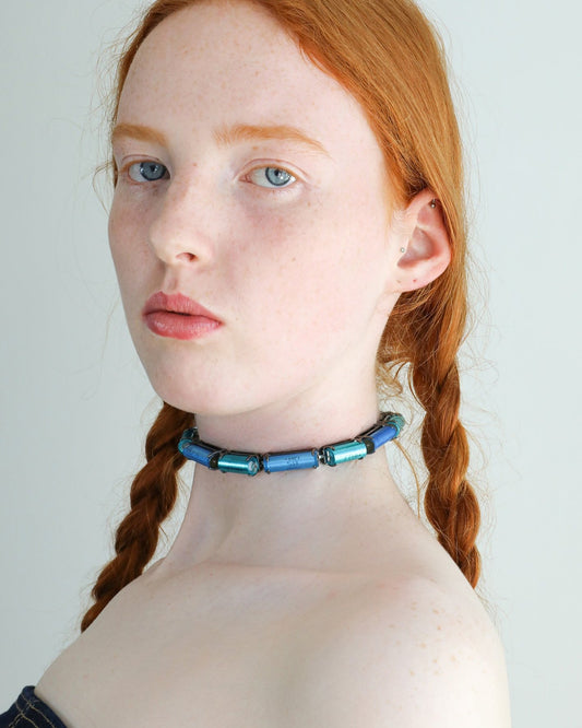 Slanguage Choker in Silver with E-waste